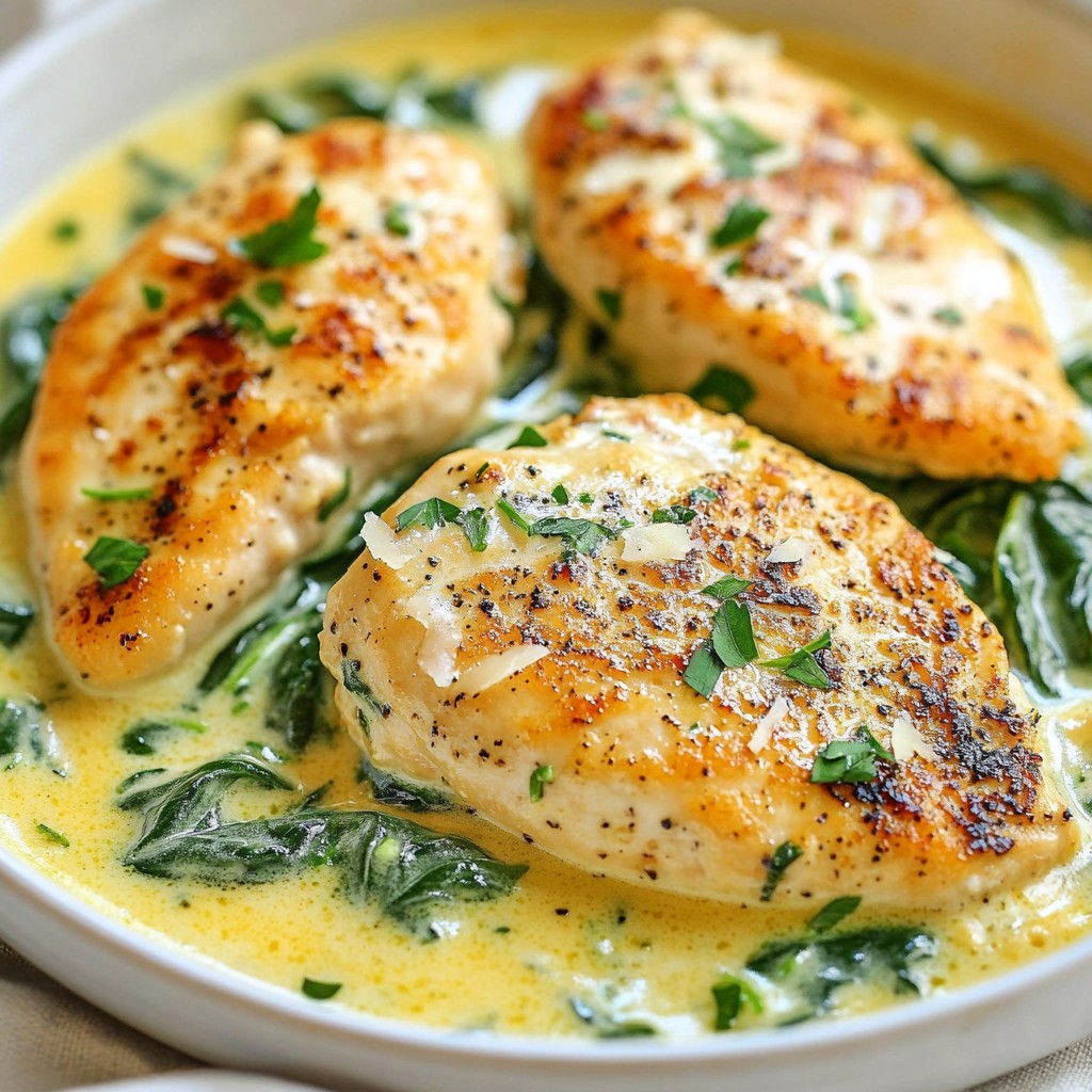 Creamy Spinach Chicken Skillet Savory Dinner Delight