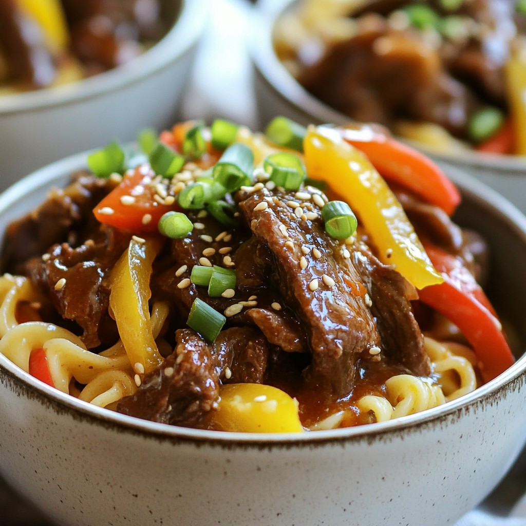Slow Cooker Korean Beef and Noodles Savory Delight