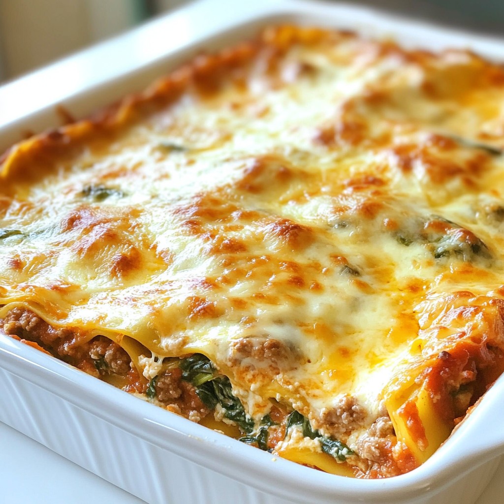 Cheesy Beef and Spinach Lasagna Easy Weeknight Meal