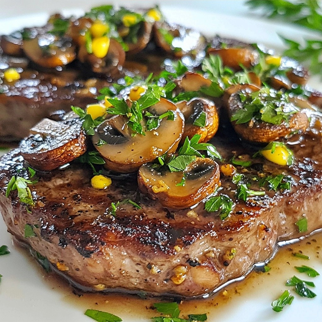 Pan-Seared Steak with Garlic Mushrooms Delight