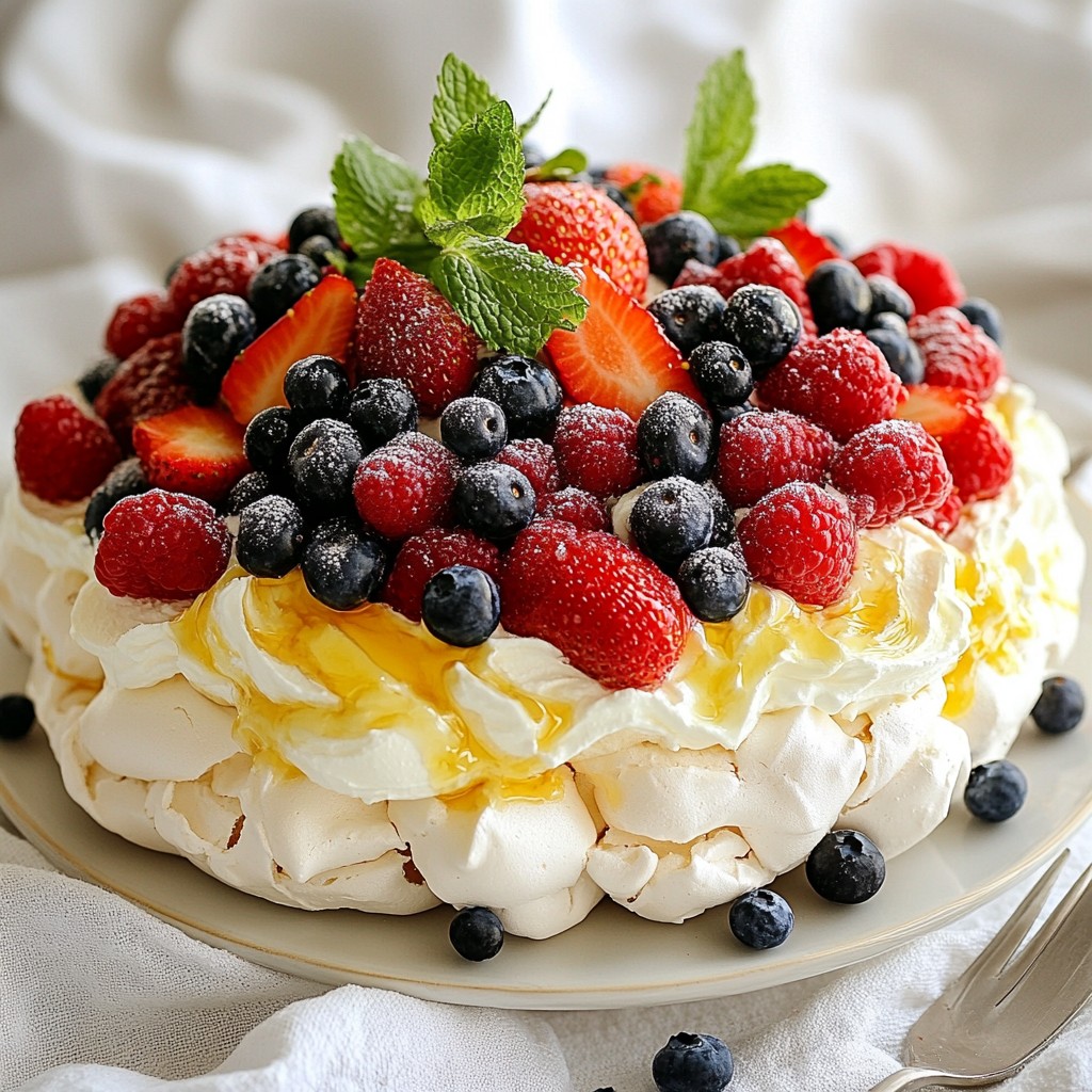 Berries & Cream Pavlova Delightful and Simple Treat