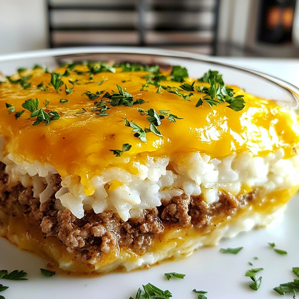 Cheesy Beef and Rice Casserole Flavorful Comfort Dish