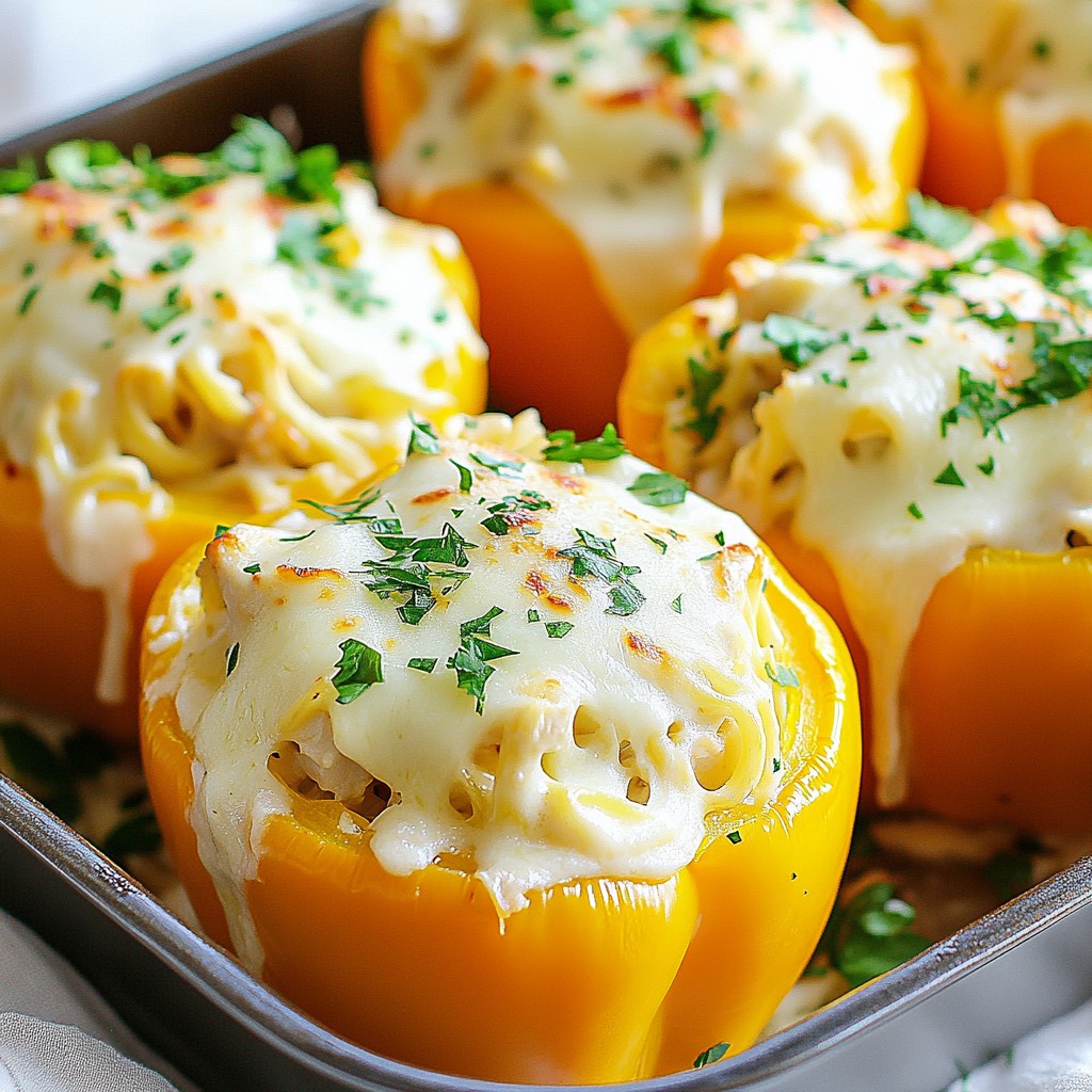 Chicken Alfredo Stuffed Peppers Flavorful and Easy Meal
