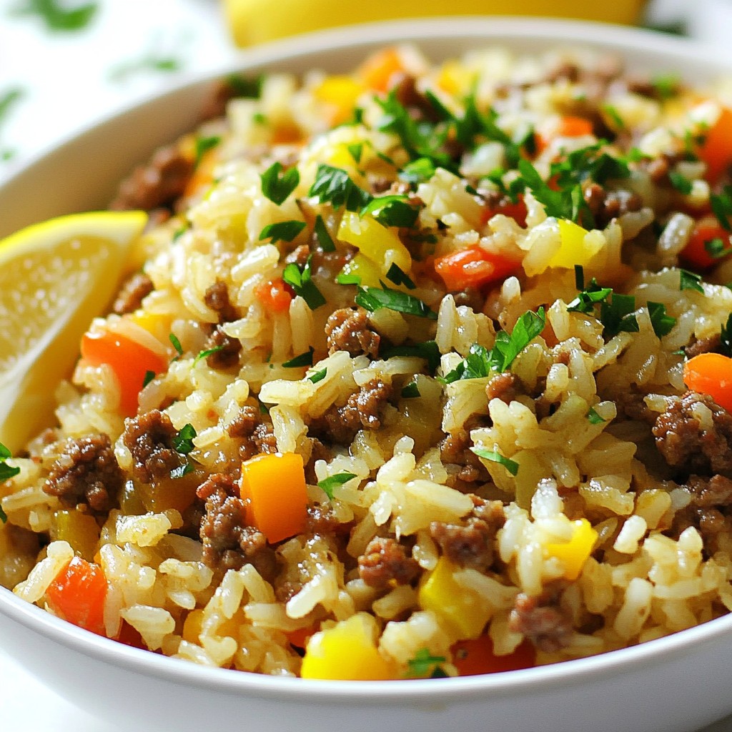Savory Ground Beef and Rice Pilaf Easy One-Pot Meal