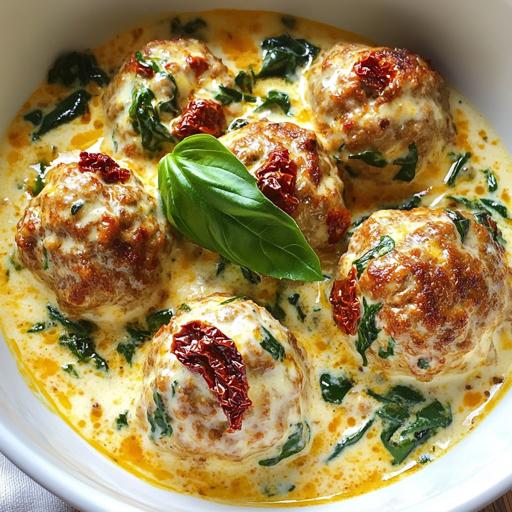 Creamy Tuscan Chicken Meatballs Flavorful Dinner Idea