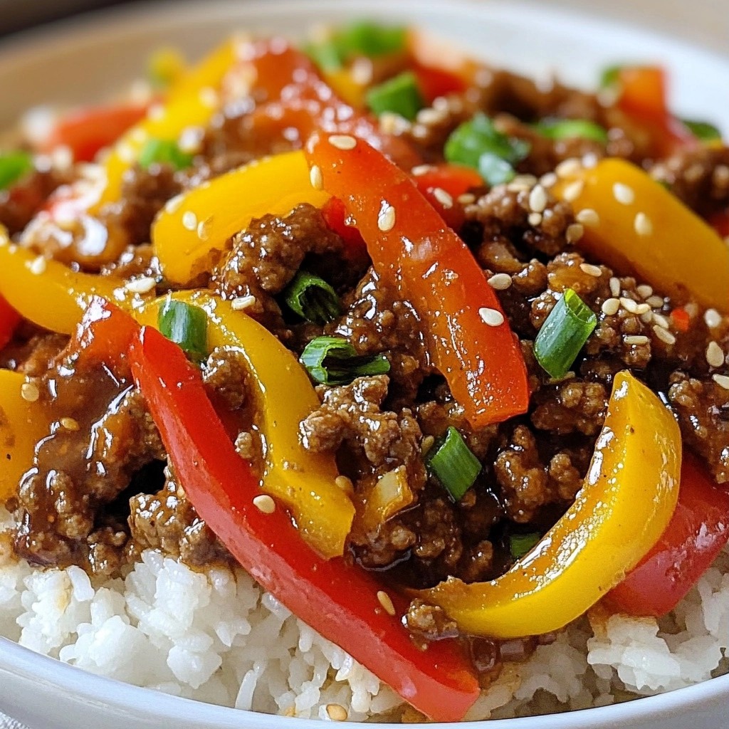 Spicy Ground Beef and Bell Pepper Stir Fry Delight