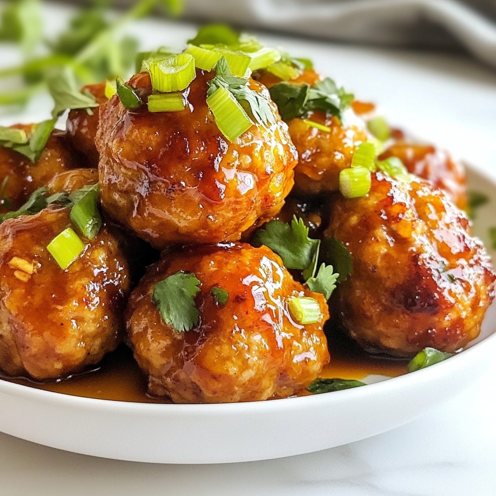 Honey Sriracha Chicken Meatballs Irresistible Dish