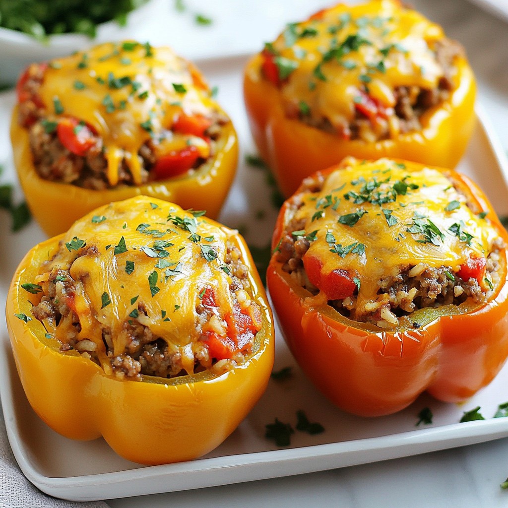 Savory Stuffed Peppers with Ground Beef Delight