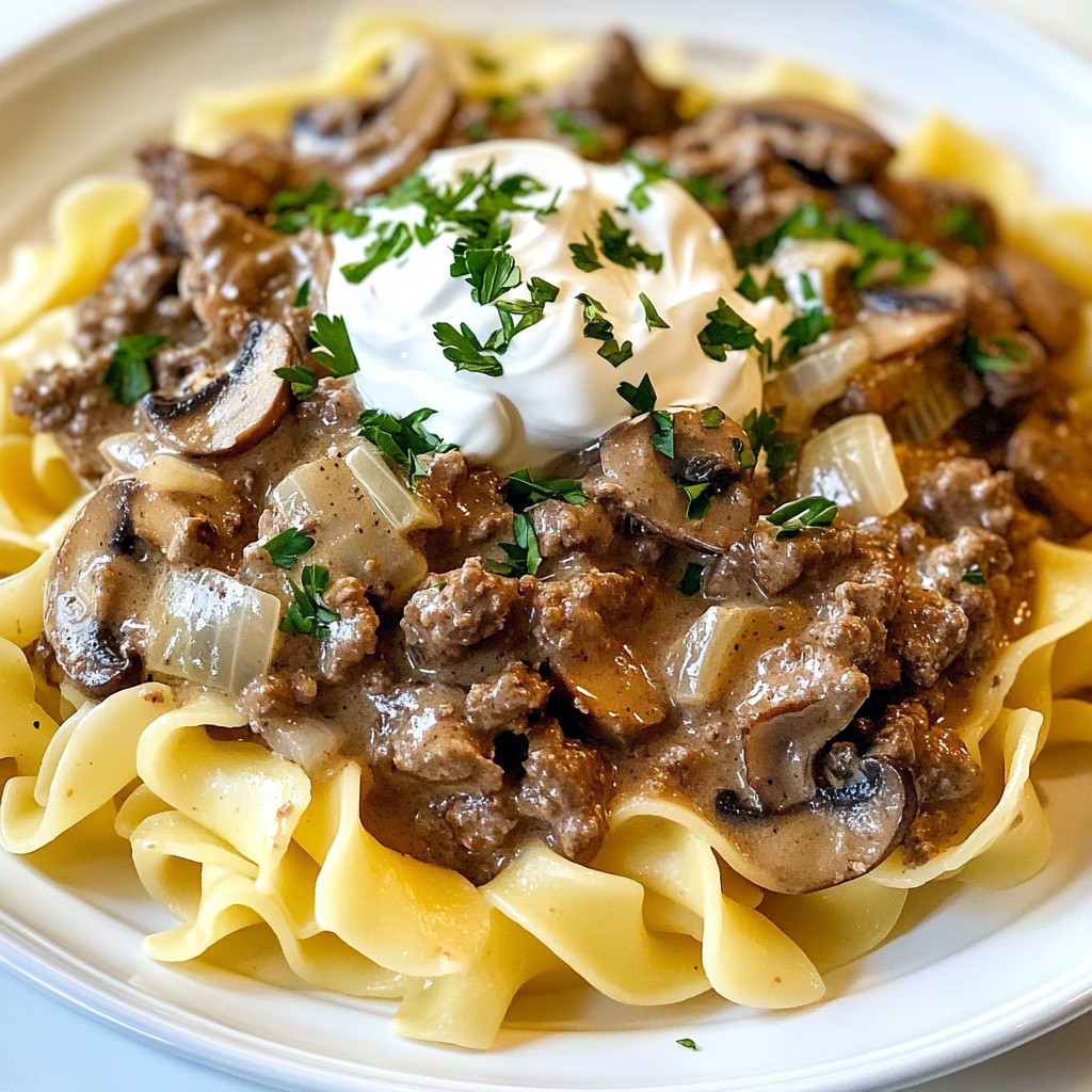 Creamy Ground Beef Stroganoff Easy Dinner Delight