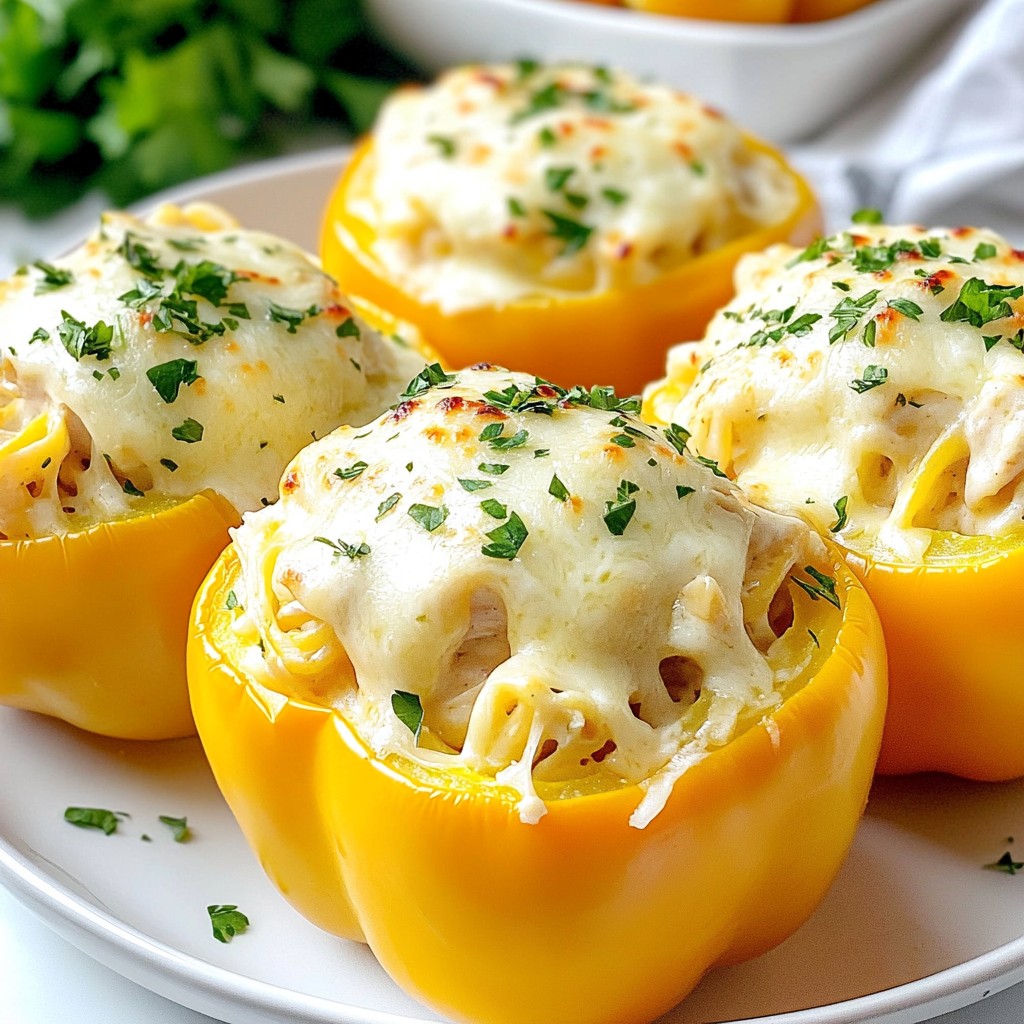Chicken Alfredo Stuffed Peppers Flavorful and Easy Recipe