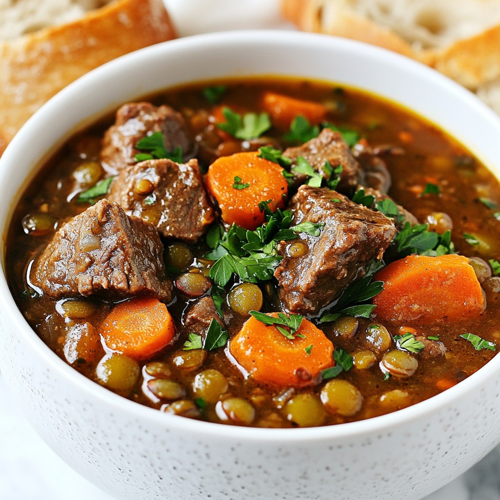 Hearty Slow Cooker Beef and Lentil Stew Recipe