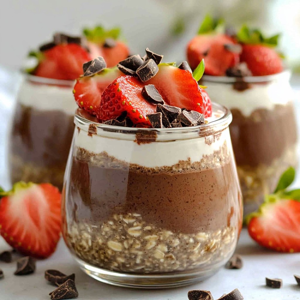 Chocolate Strawberry Overnight Oats Easy Breakfast Recipe