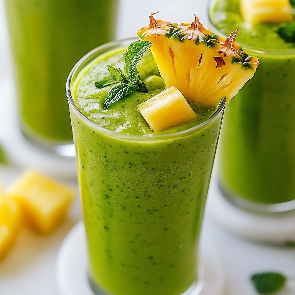 Tropical Green Detox Smoothie Fresh and Nourishing Drink