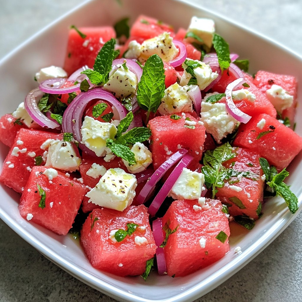 Watermelon Feta Mint Salad Refreshing Summer Dish