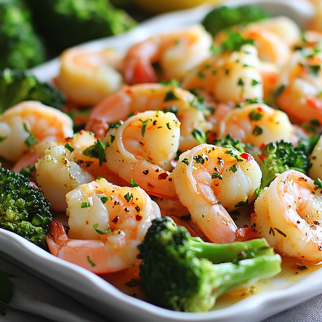 Sheet Pan Garlic Shrimp & Broccoli Tasty Dinner Delight