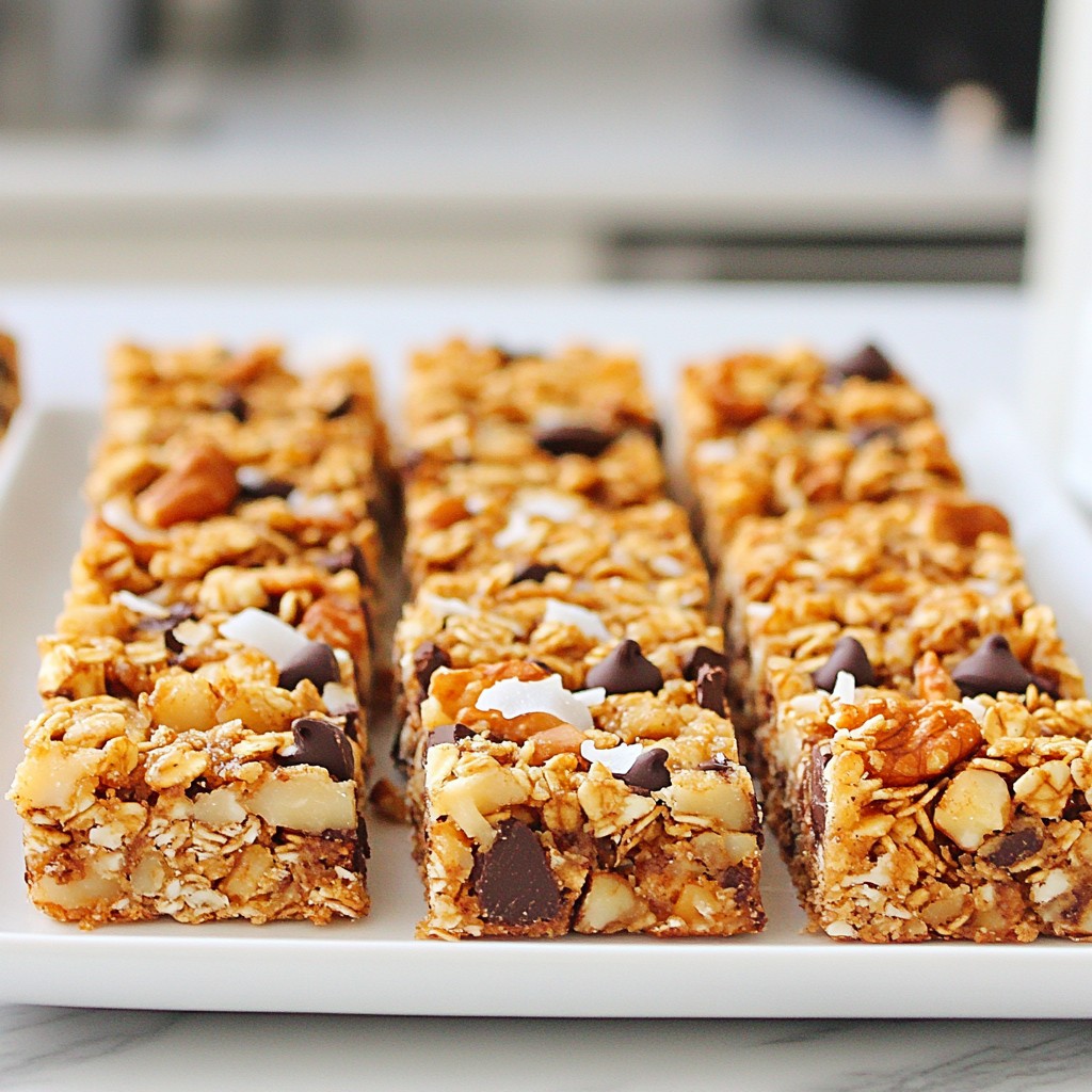 Coconut Chocolate Chip Granola Bars Tasty Snack Idea