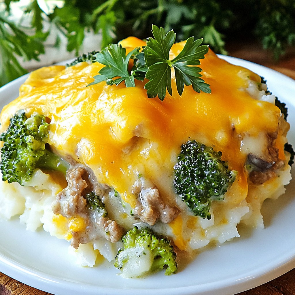 Cheesy Beef and Broccoli Casserole Easy Recipe