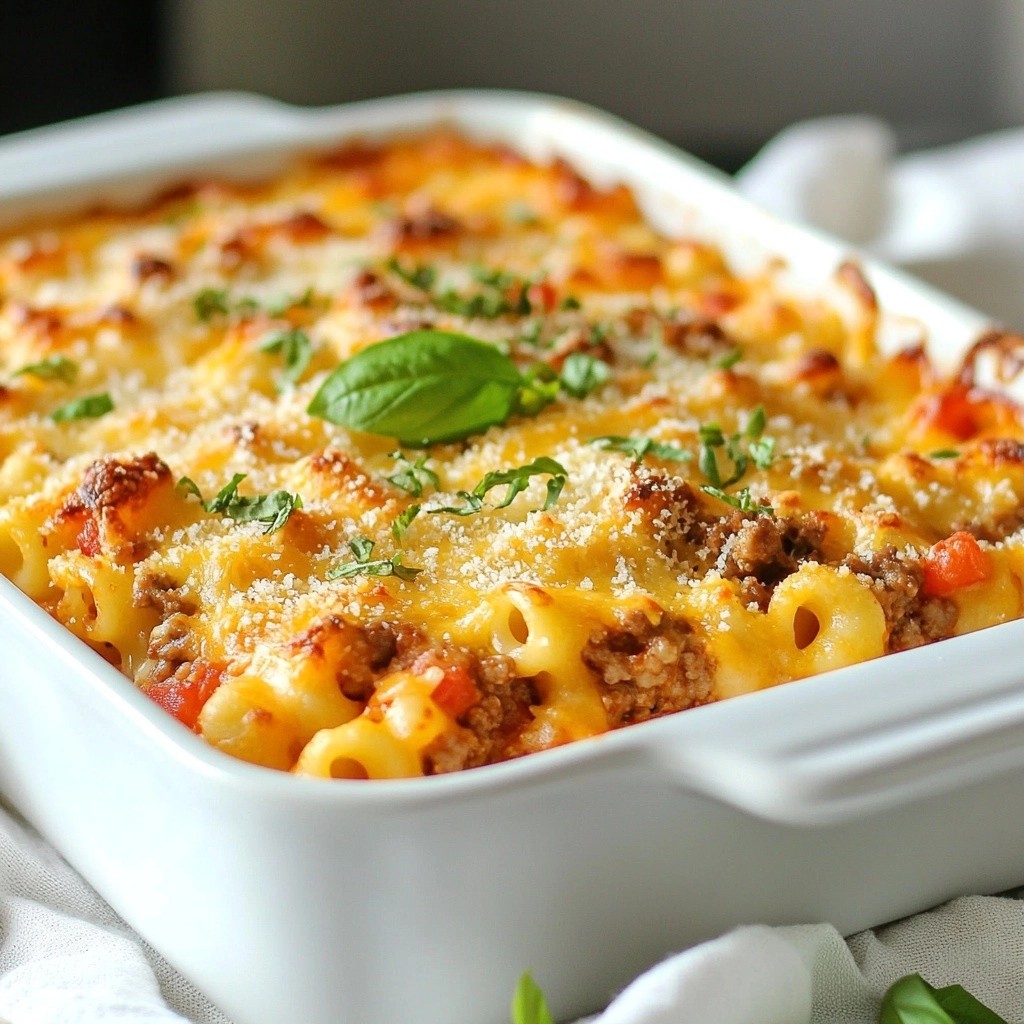 Cheesy Beef and Tomato Casserole Satisfying Meal