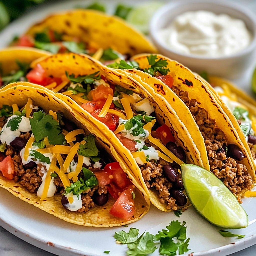 Spicy Ground Beef and Bean Tacos Fresh and Tasty Meal