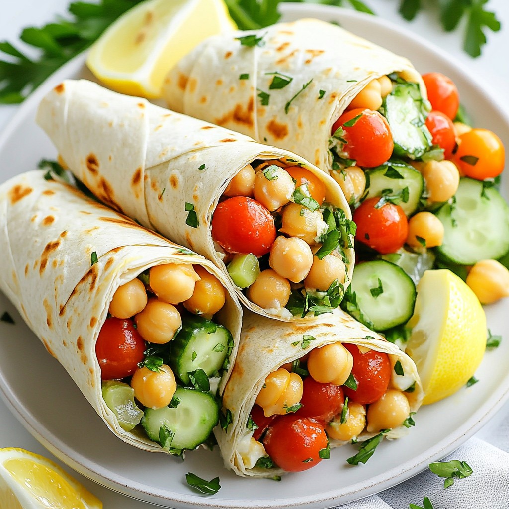 Mediterranean Chickpea Salad Wraps Fresh and Healthy