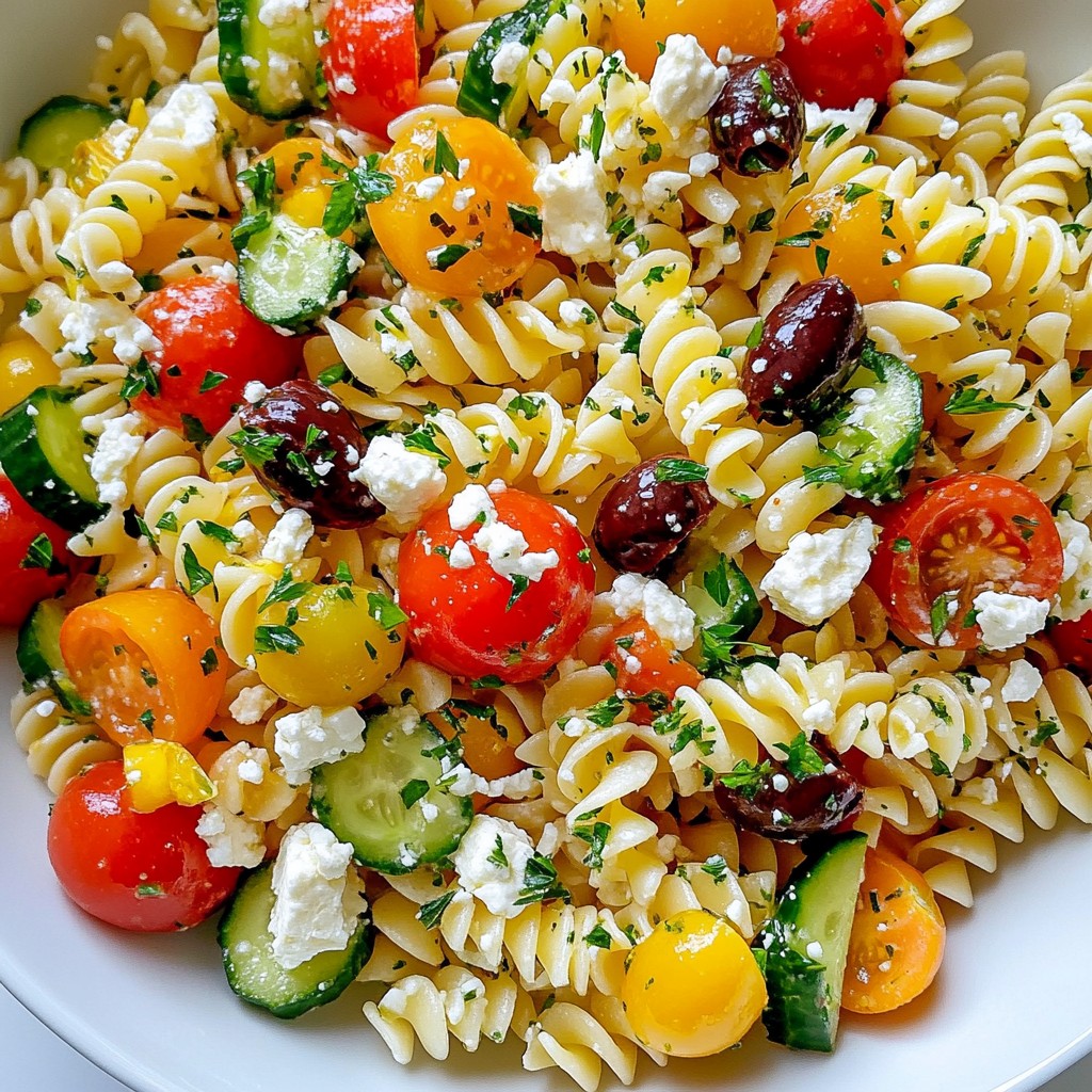 Greek Tomato Cucumber Pasta Salad Fresh and Flavorful Dish