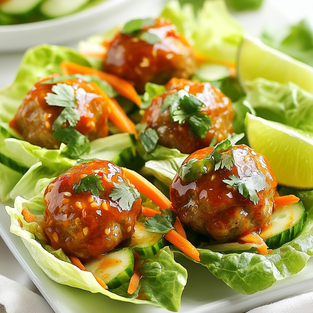 Sweet Chili Meatball Lettuce Wraps Flavorful Delight
