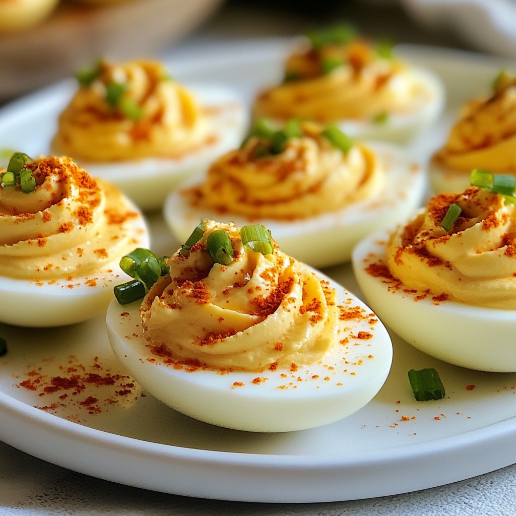 Spicy Sriracha Deviled Eggs Perfectly Creamy Snack