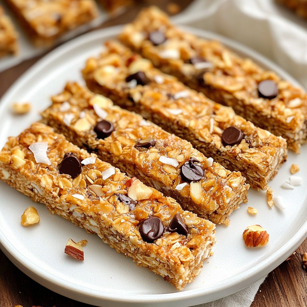 Coconut Chocolate Chip Granola Bars Delightful Snack
