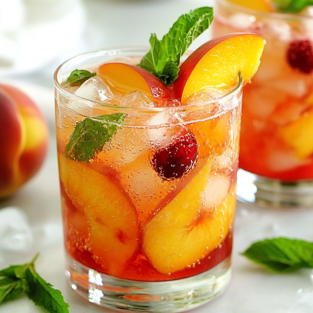 Cranberry Peach Spritzer Refreshing Summer Drink
