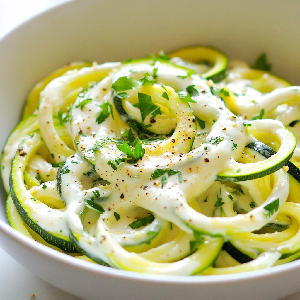 Creamy Garlic Alfredo Zoodles Healthy and Tasty Dish