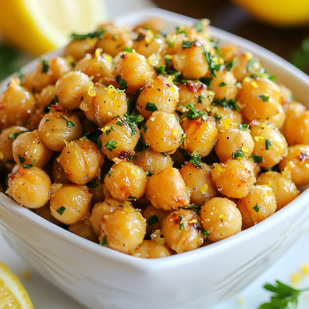 Lemon Garlic Roasted Chickpeas Crispy and Flavorful