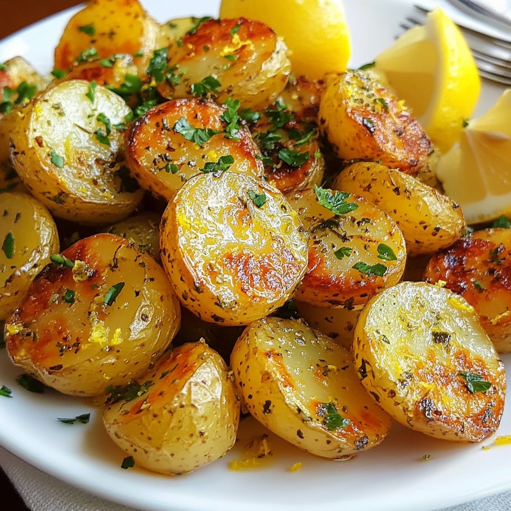 Greek Lemon Roasted Potatoes Flavorful Side Dish Recipe