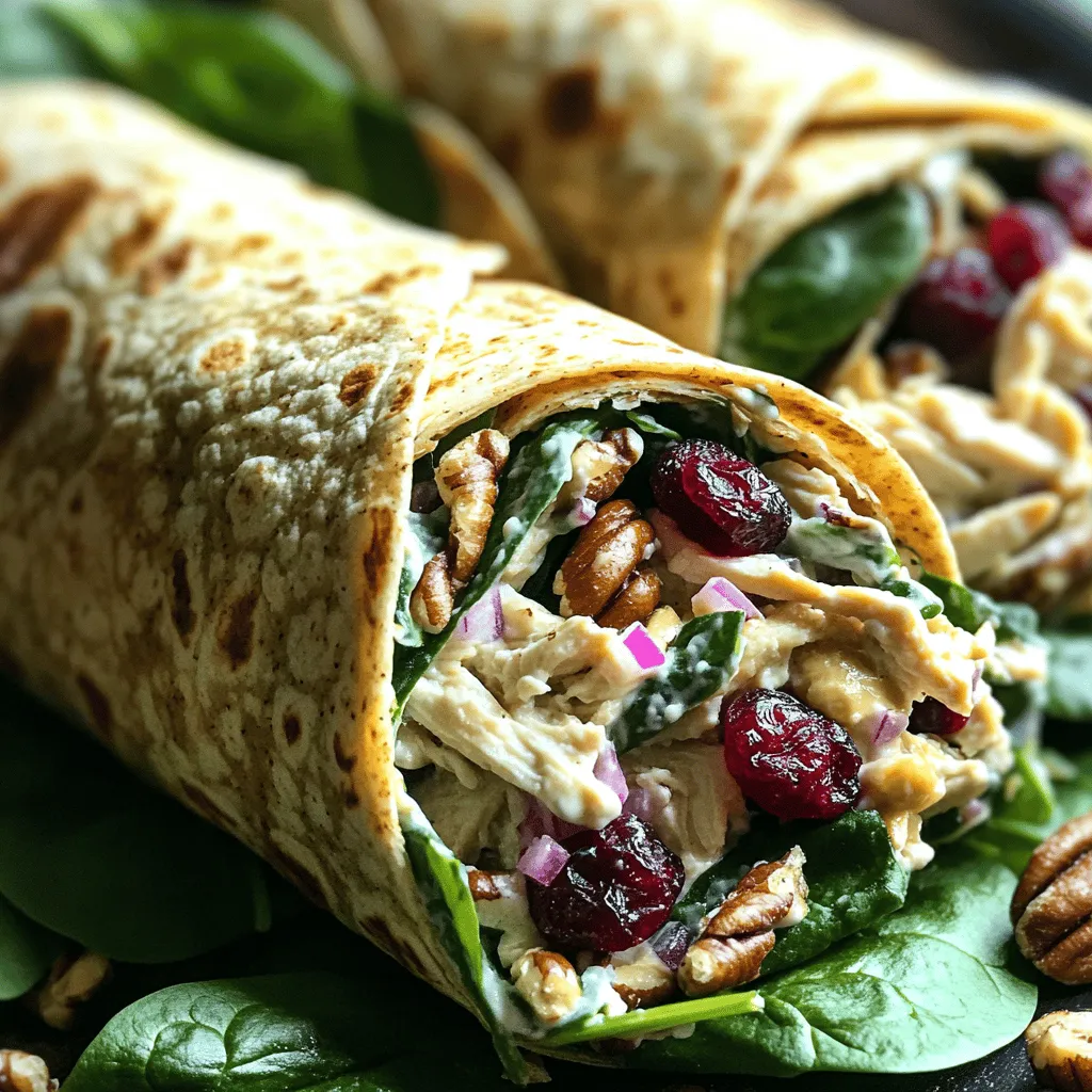 Cranberry Pecan Chicken Salad Wraps Quick and Easy Meal